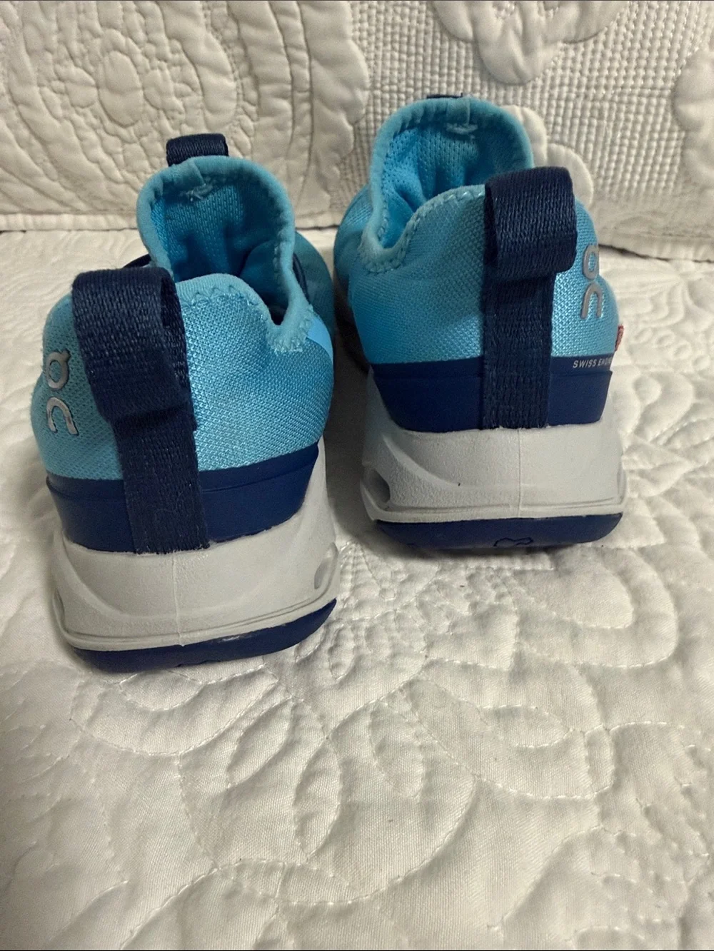 On Running Kids Slip-On Sneakers in Aqua Teal with Navy Accents